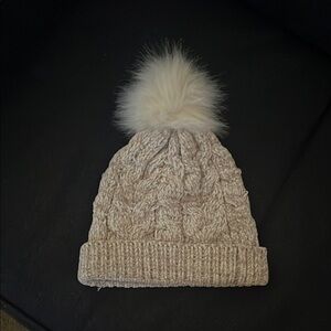 Steve Madden Textured Knit Beanie with Pom